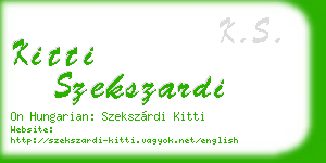 kitti szekszardi business card