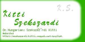 kitti szekszardi business card